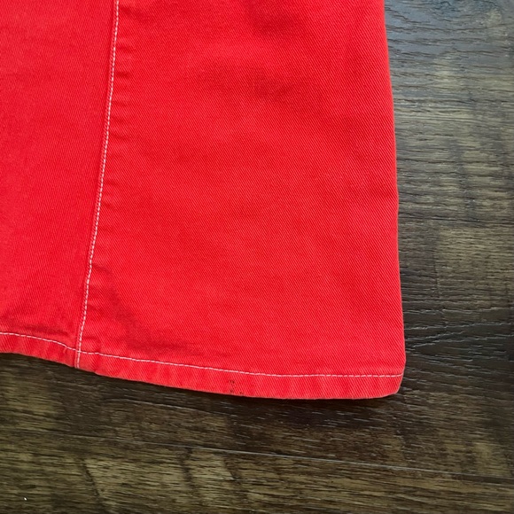 Vintage Baxis red super flare bells bellbottom wide leg denim jeans 26” waist - Picture 3 of 15